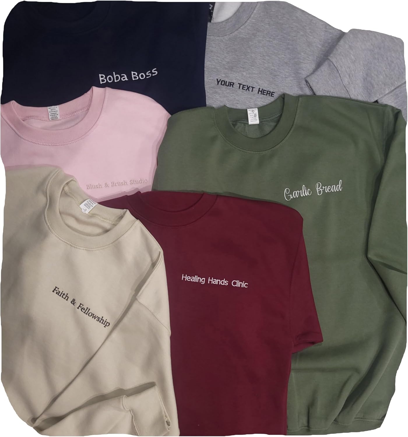 Personalized Embroidered Sweatshirt - Custom Text for Women
