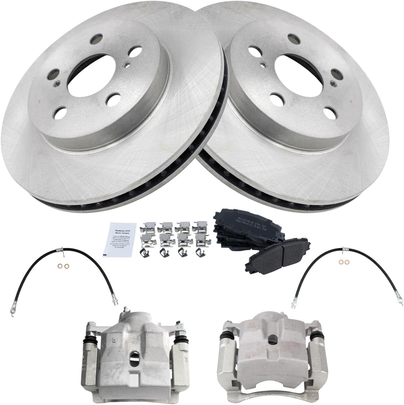 TRQ Front Brake Pad & Rotor Kit for 2016-2018 Toyota Prius