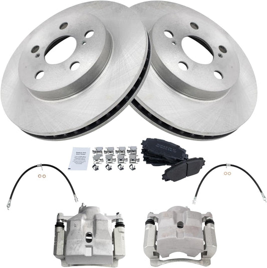 TRQ Front Brake Pad & Rotor Kit for 2016-2018 Toyota Prius