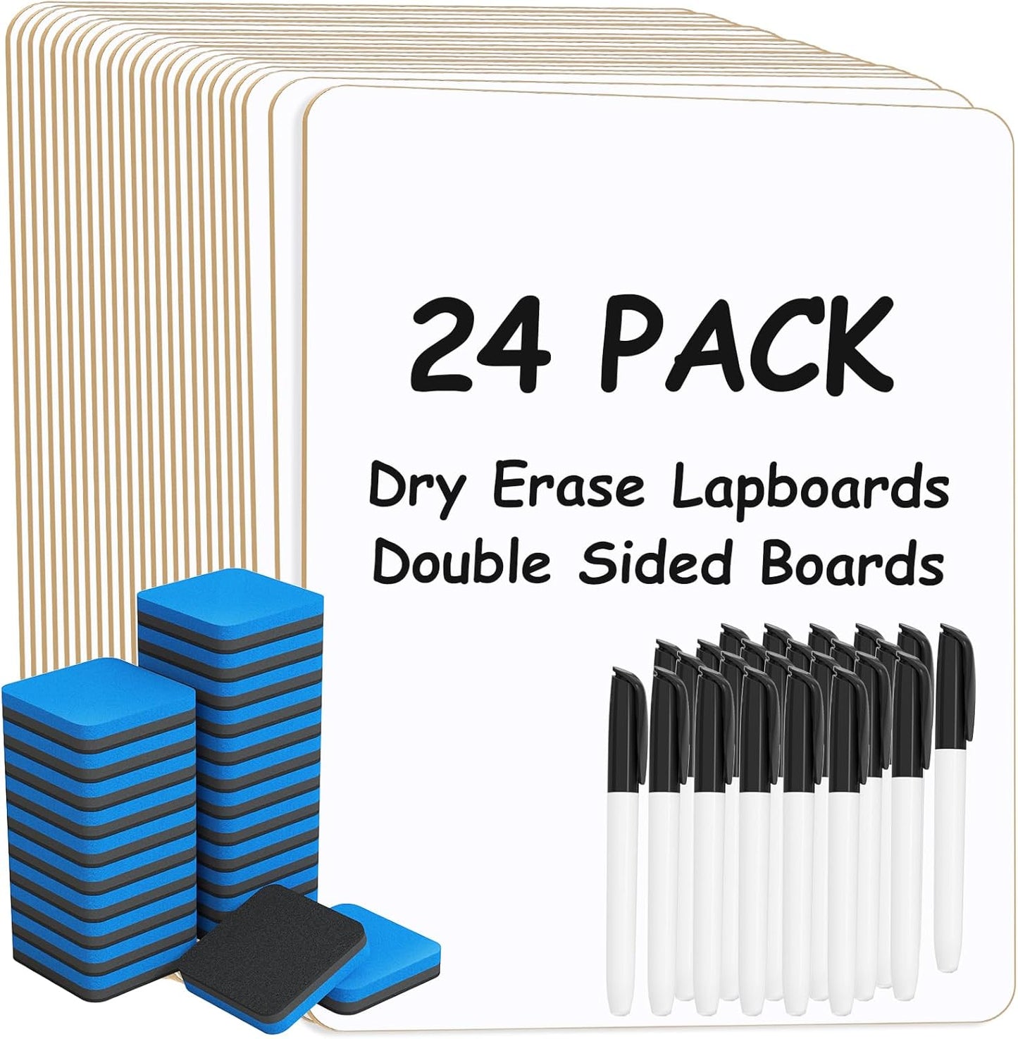 MaxGear Small White Board Set - 24 Pack Mini Dry Erase Boards
