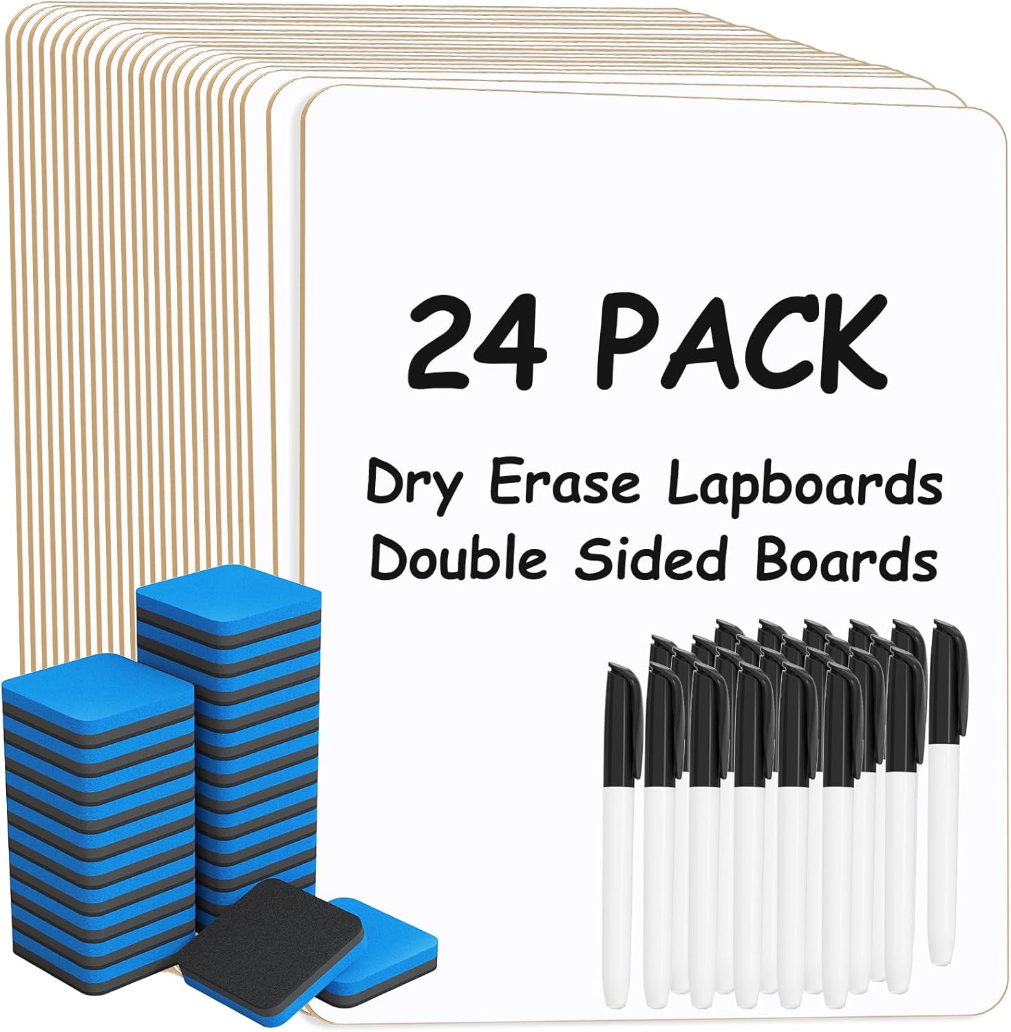 MaxGear Small White Board Set - 24 Pack Mini Dry Erase Boards