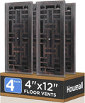 4x12 in Heavy Duty 4 Pack Walkable Floor Register - Durable Oil Rubbed