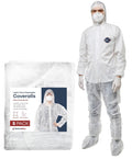 Hazmat Suits Disposable for Men | 5 Pack Large - Light Duty Coveralls
