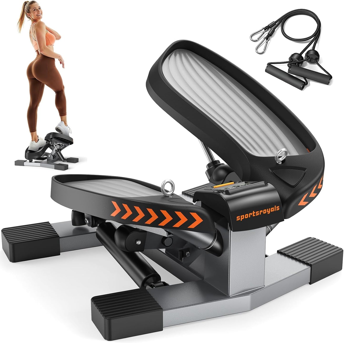 Sportsroyals Stair Stepper for Home Exercise with Resistance Bands