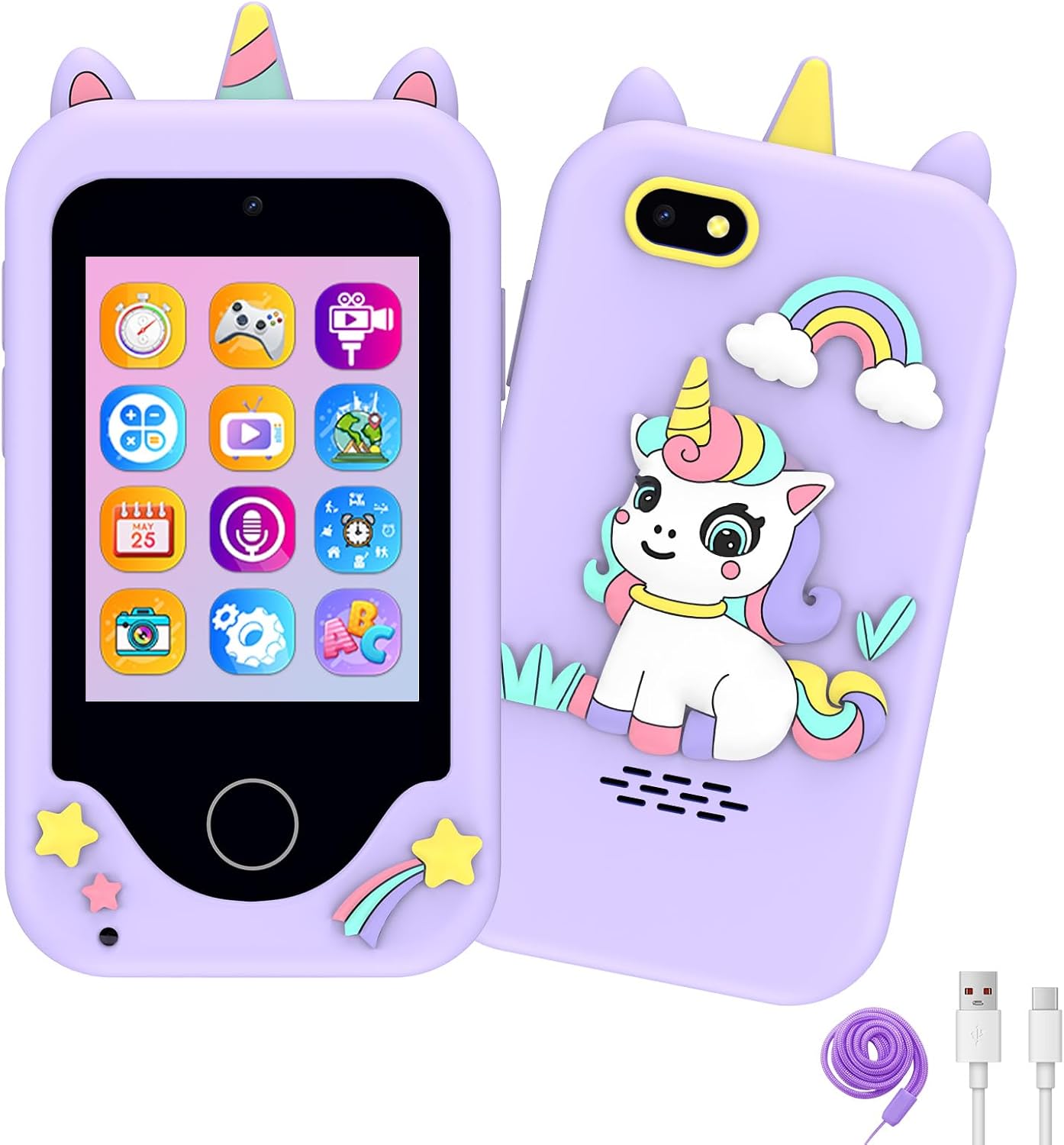 KAKTIN Toddler Smart Phone - Dual Camera, 2.8 Touchscreen, Learning Play Toy