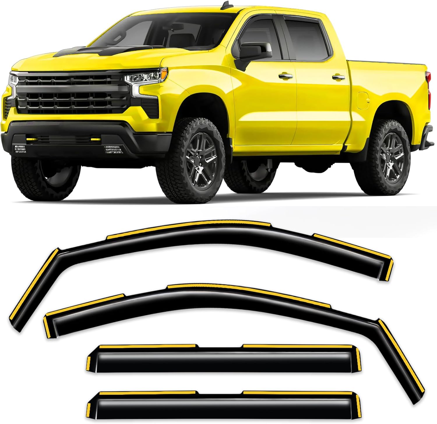 In-Channel Window Rain Guard for Chevy Silverado 1500 2019-2025