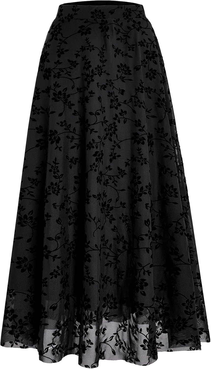 Verdusa Women's Y2k Gothic Flowy Skirts for Stylish Outfits
