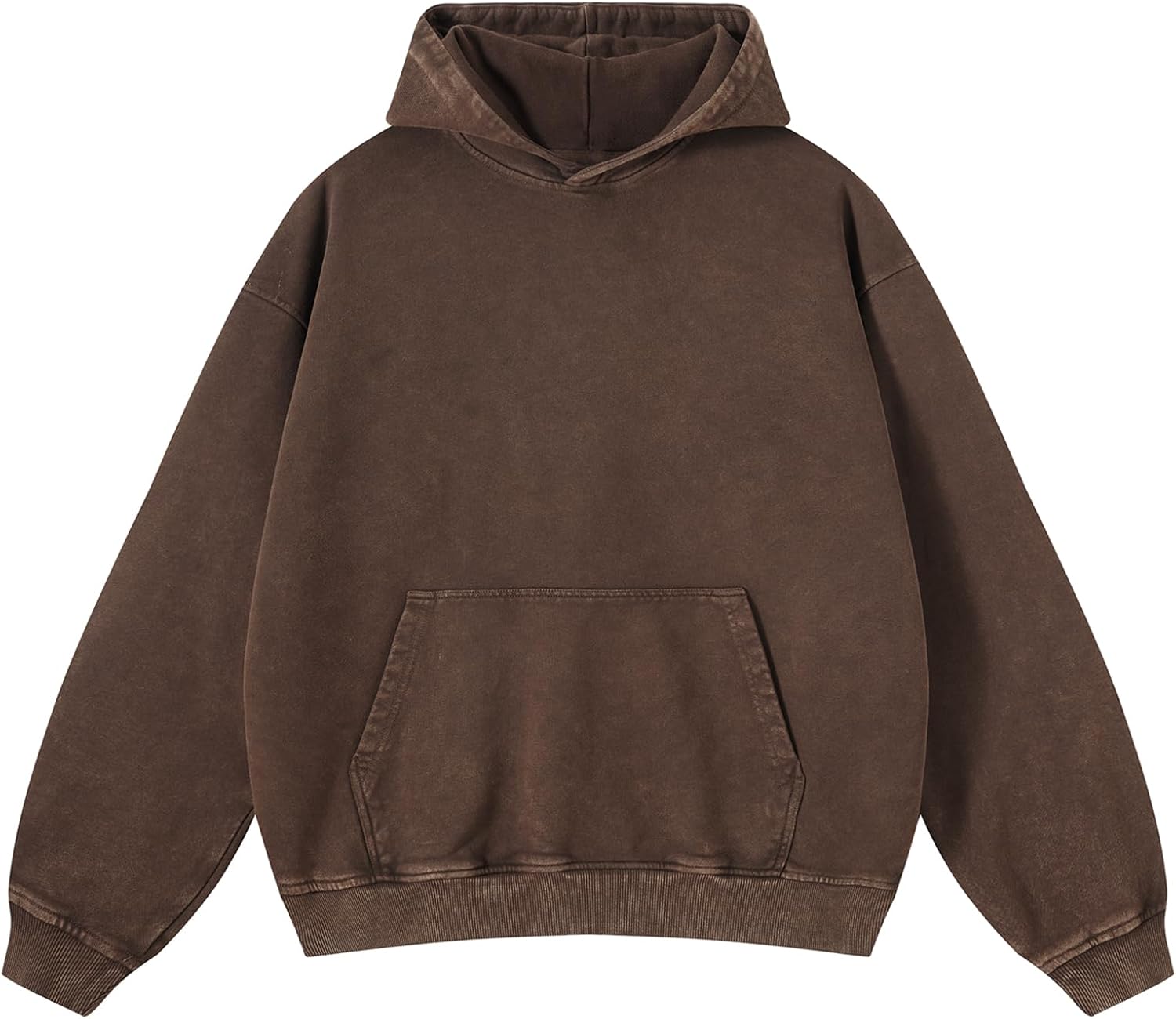 Mens Vintage Oversized Hoodie Acid Wash Cotton Pullover Sweatshirt