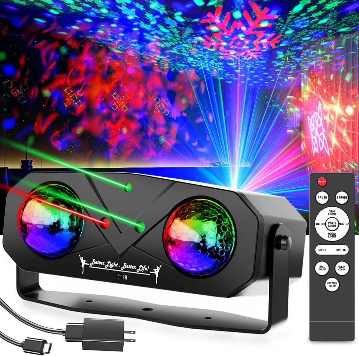 Disco Lights Disco Ball with Sound Activation for Parties