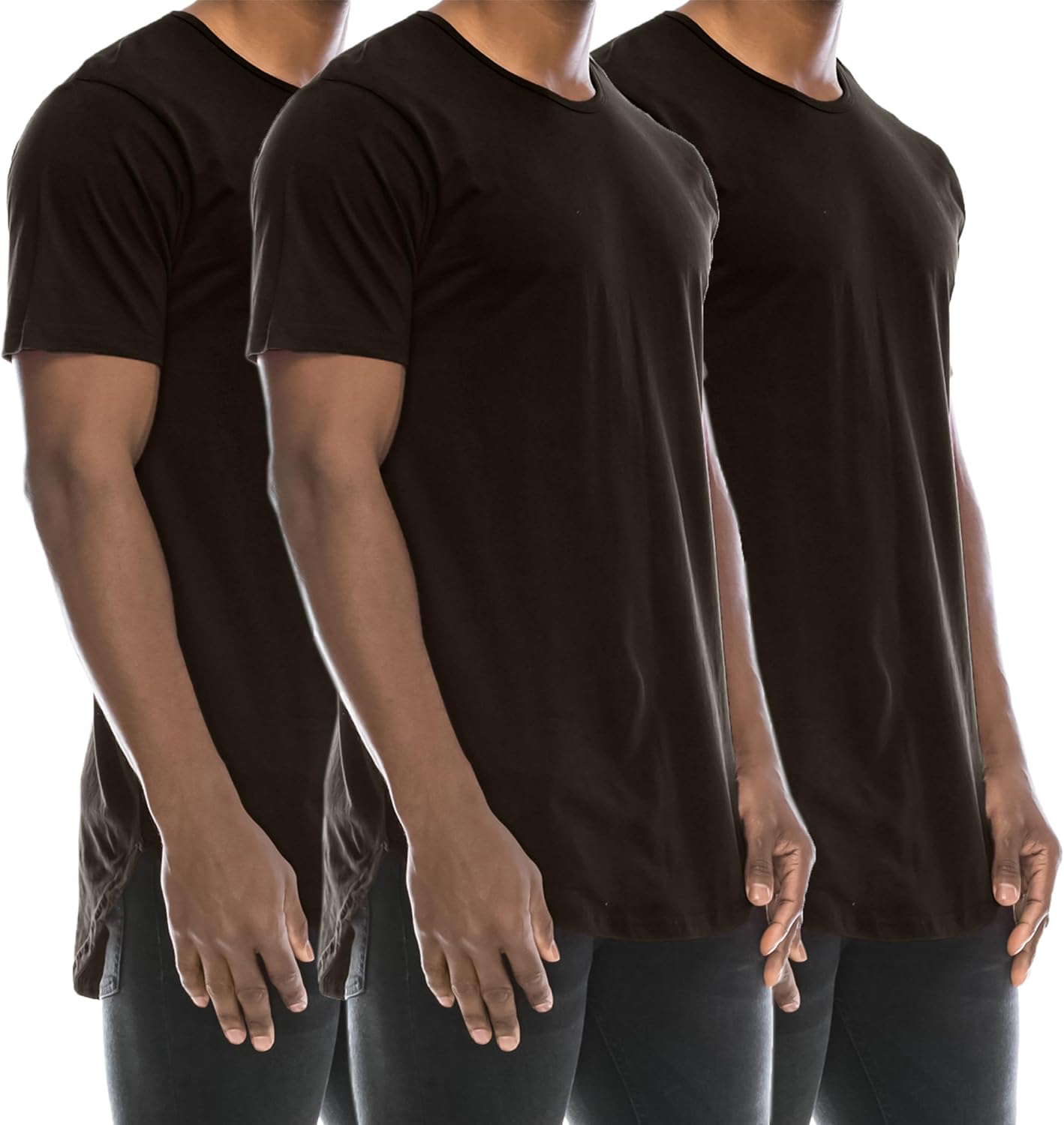 JC DISTRO Mens Hipster Longline Crewneck T-Shirt for Style