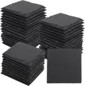 4 Inch Square Slate Coasters 40 Pack - Durable Engravable Coasters