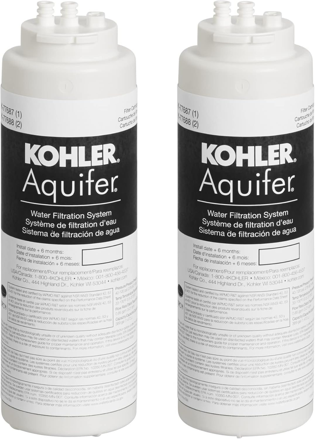 KOHLER 77688-NA Water Filter Replacement Cartridge for Aquifer