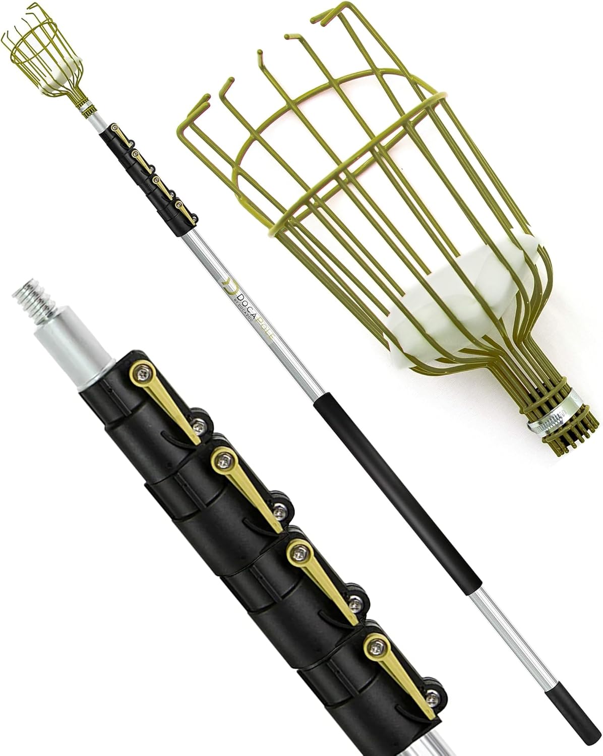 DOCAZOO Gardening Tools 6-24 Ft Extension Pole for Easy Picking