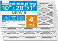 10x20x1 Air Filter MERV 8 4-Pack - Electrostatic Pleated Filters