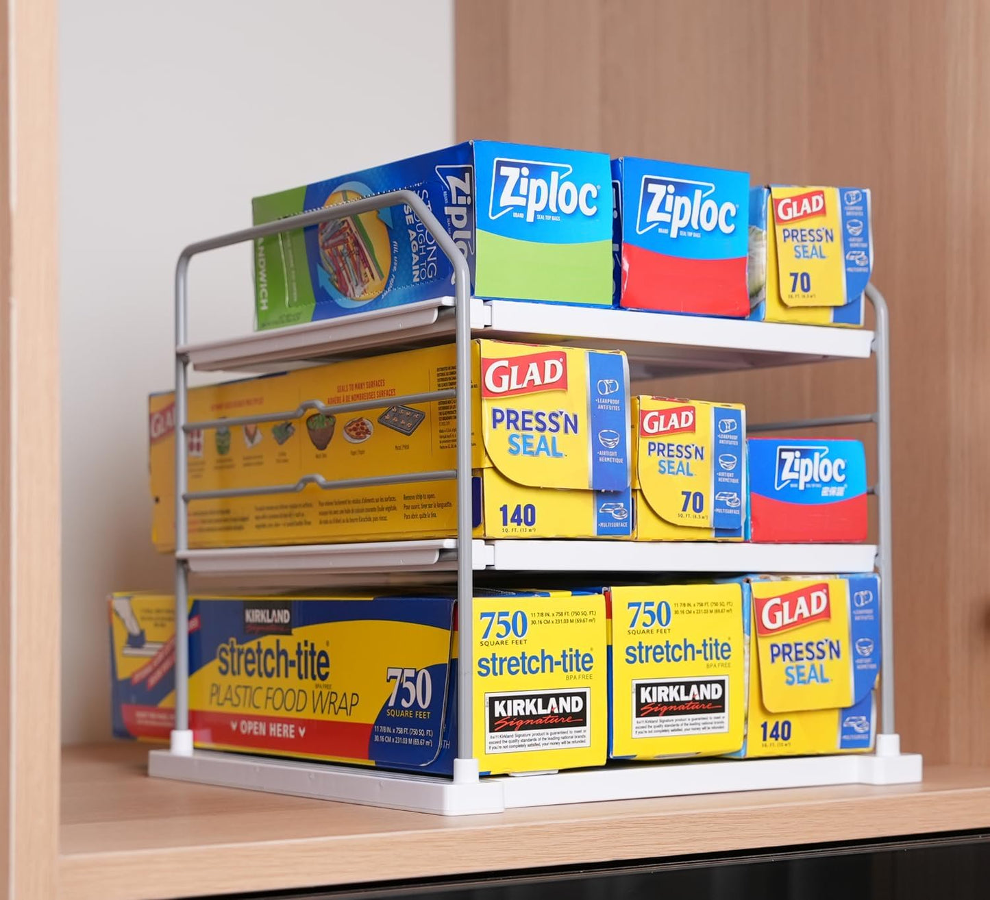 Extendable 3-Tier Holder for Heavy Items, Jars, and More