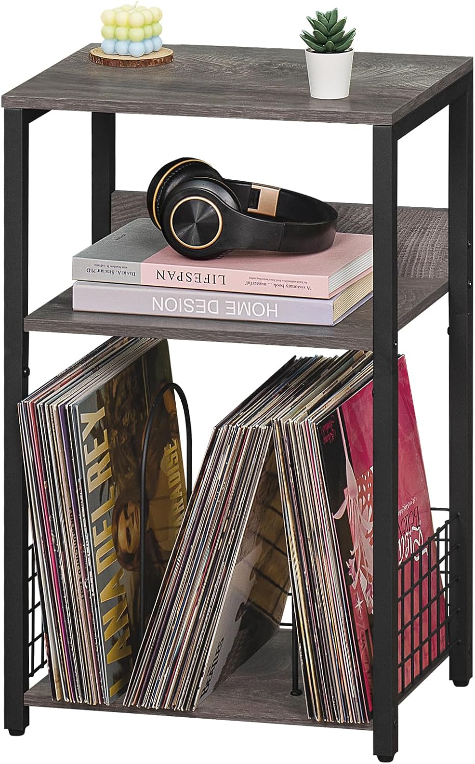 Stylish 3 Tier Record Player Stand for Vinyl Storage Solutions