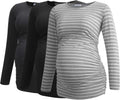 Comfortable Long Sleeve Maternity Shirts Set of 3 by Smallshow