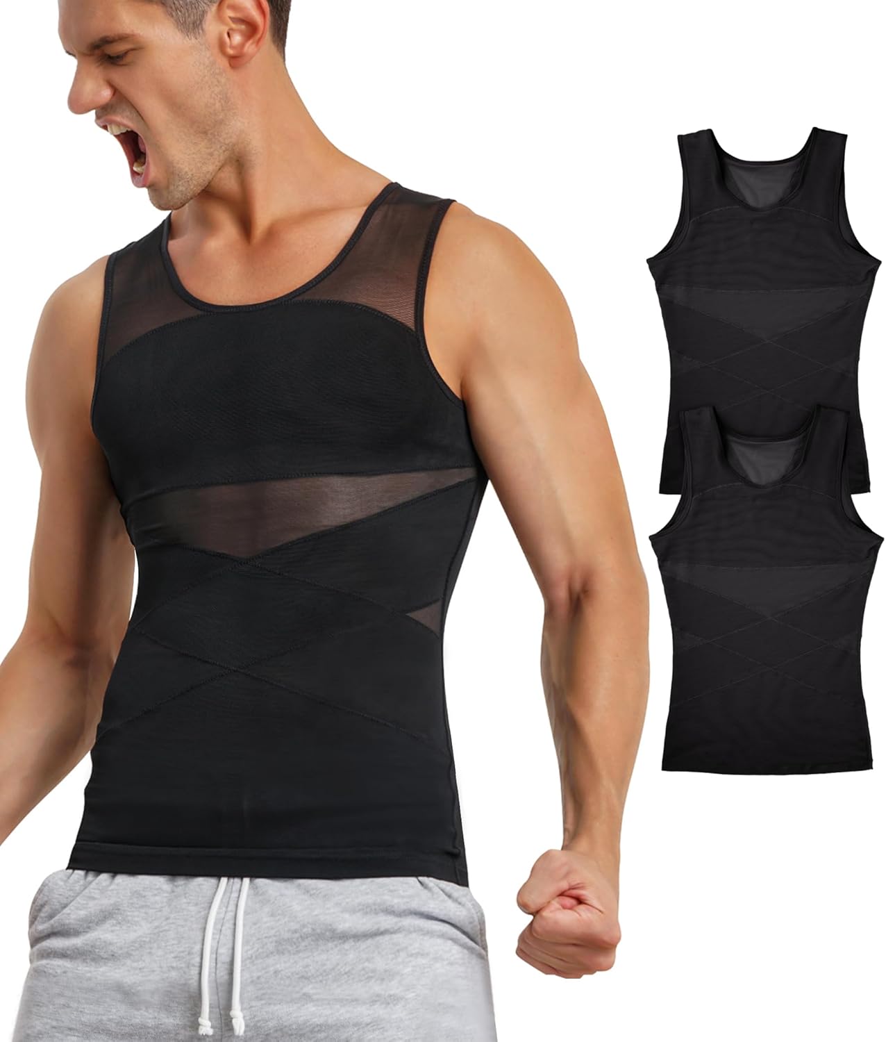 TAILONG Men's Compression Shirt for Slimming and Support