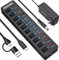 Powered USB C Hub 3.2 11-Port 48W - High Speed Multiport Hub