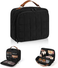 Quilted Makeup Bag with Jewelry Organizer - Large Travel Pouch