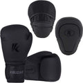 Kruzak Matte Black Boxing Gloves and Pads Set - Durable Training Kit