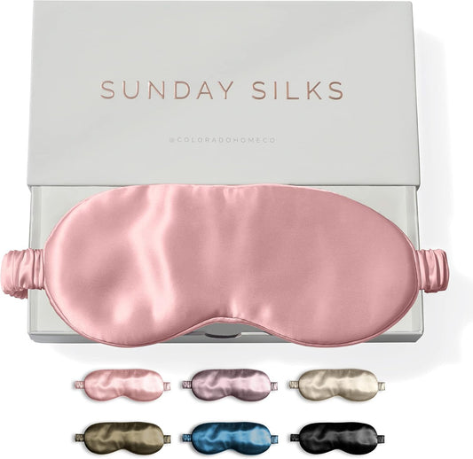 SUNDAYSILKSTM Exclusive Mulberry Silk Sleep Mask for Restful Nights