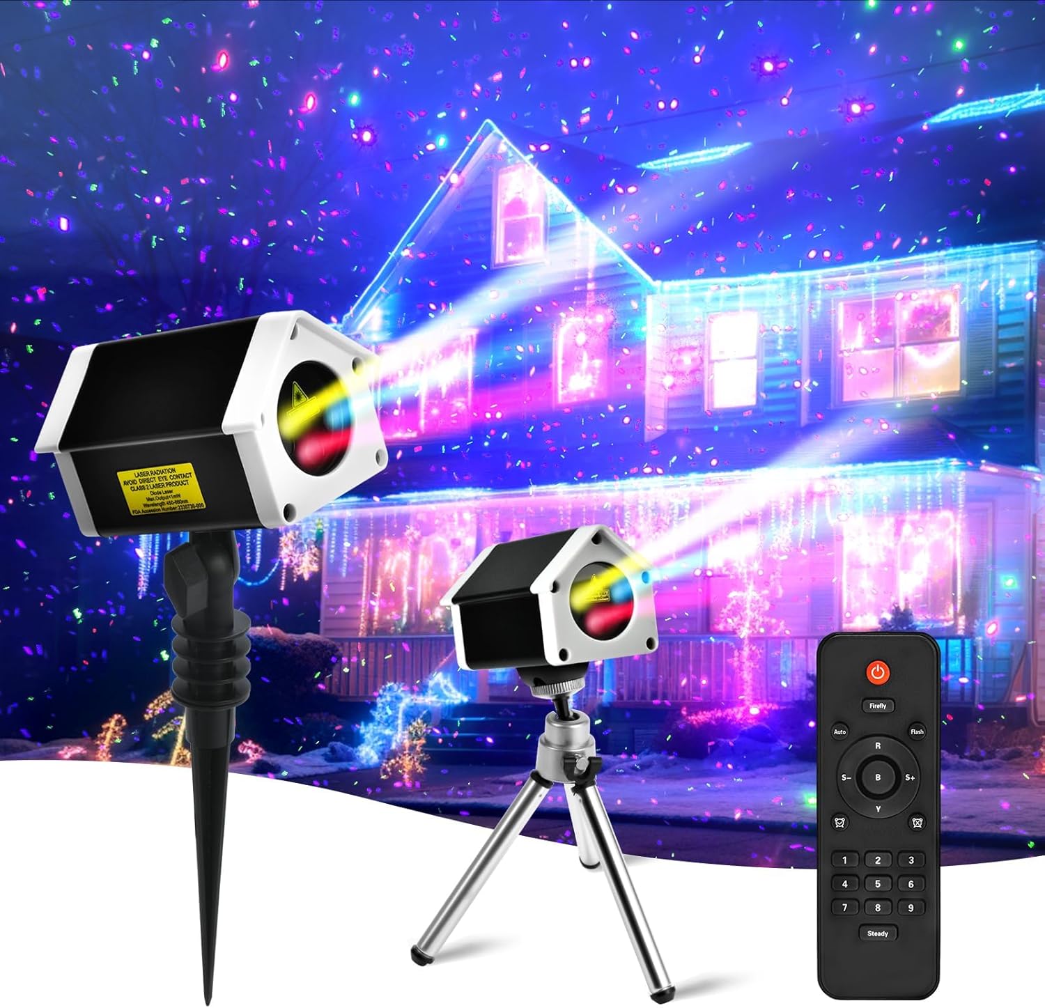 7 Color Firefly Laser Lights for Festive Displays