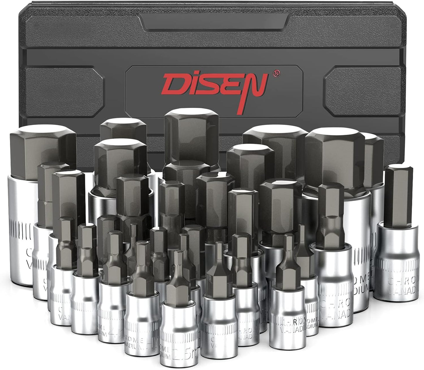 DISEN 32-Piece HEX Bit Socket Set for Ultimate Versatility
