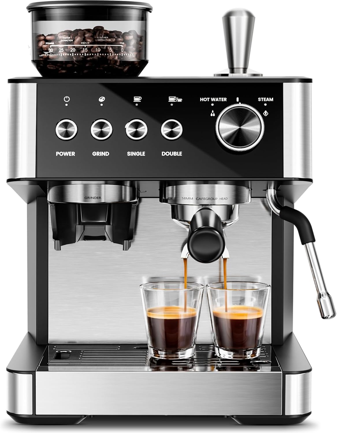 Kismile 20-Bar Espresso Maker with Milk Frother