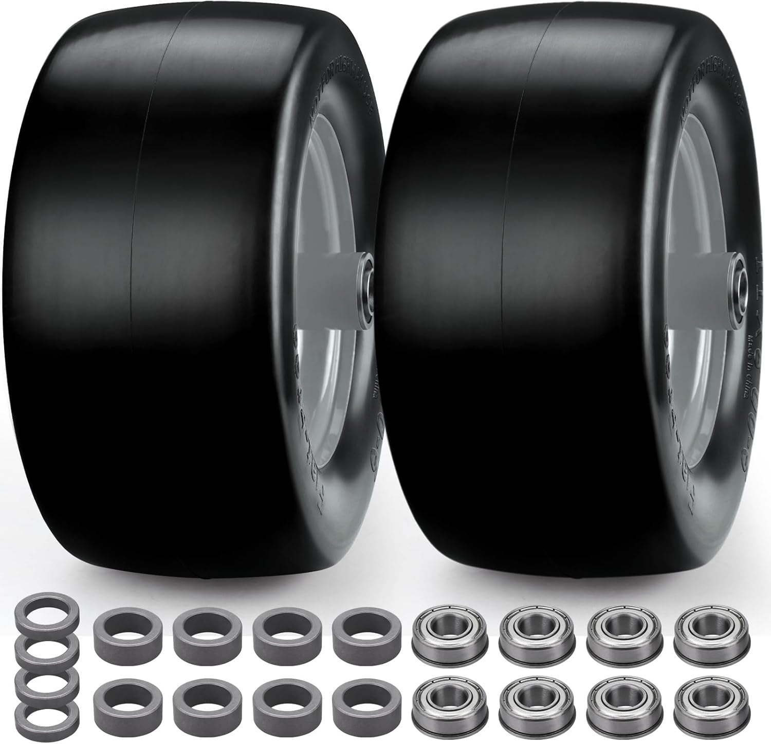 11x6.00-5 Flat Free Tire Set for Zero Turn Lawn Mowers