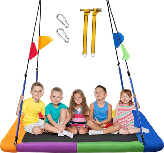 Heavy Duty Rectangular Tree Swing for Kids and Adults Fun