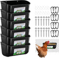 Chicken Feeder Waterer 6 Pack Hanging Feed Trough - No Spill, Easy