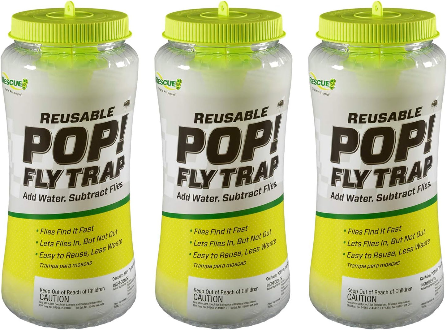 RESCUE! POP! Fly Trap - Large Reusable Outdoor Fly Solution