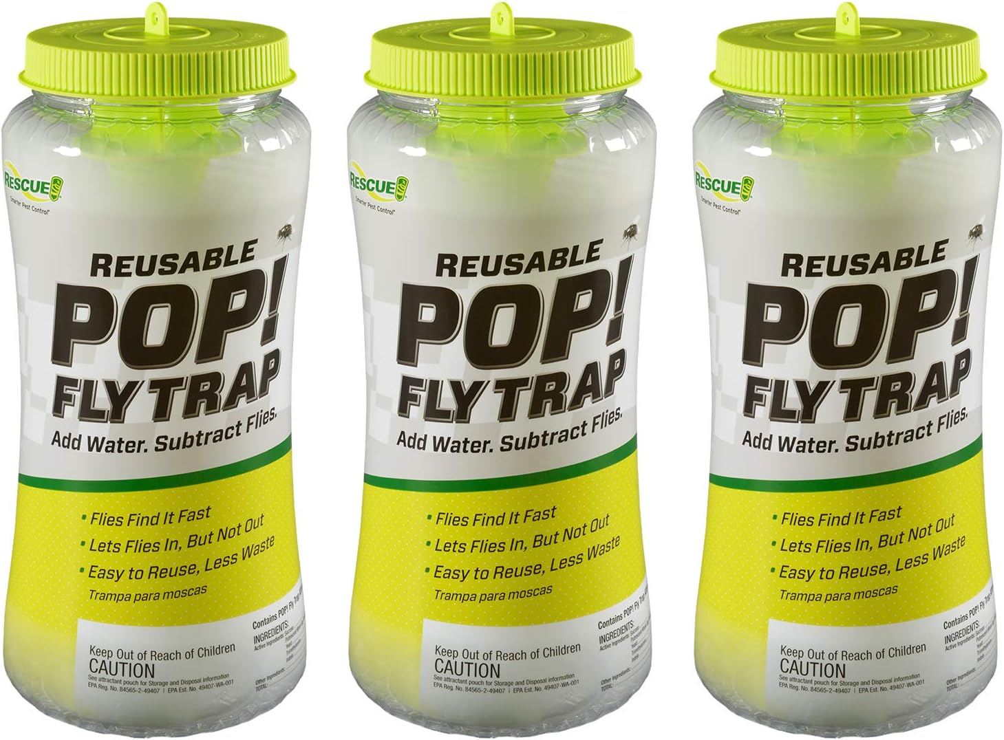 RESCUE! POP! Fly Trap - Large Reusable Outdoor Fly Solution
