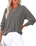 Going Out Tops for Women Henley Tunic - Comfortable Ribbed Knit