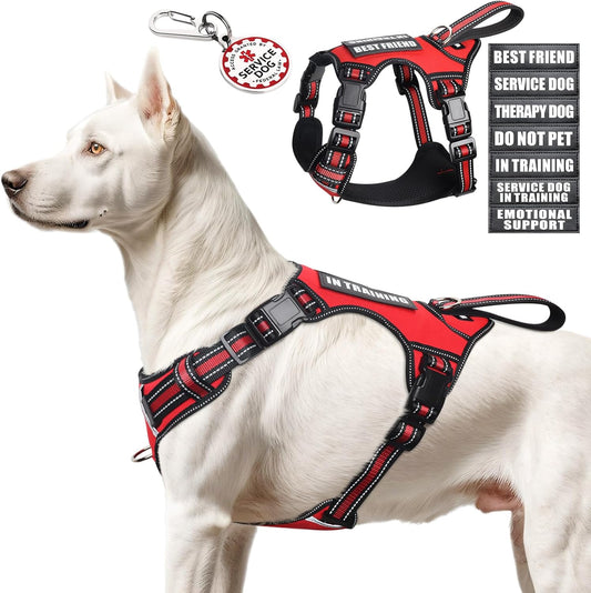 WINSEE Service Dog Vest No Pull with 7 Patches and ID Tag