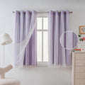 Cute Lilac Curtains for Girls Bedroom with Polka Dots Design