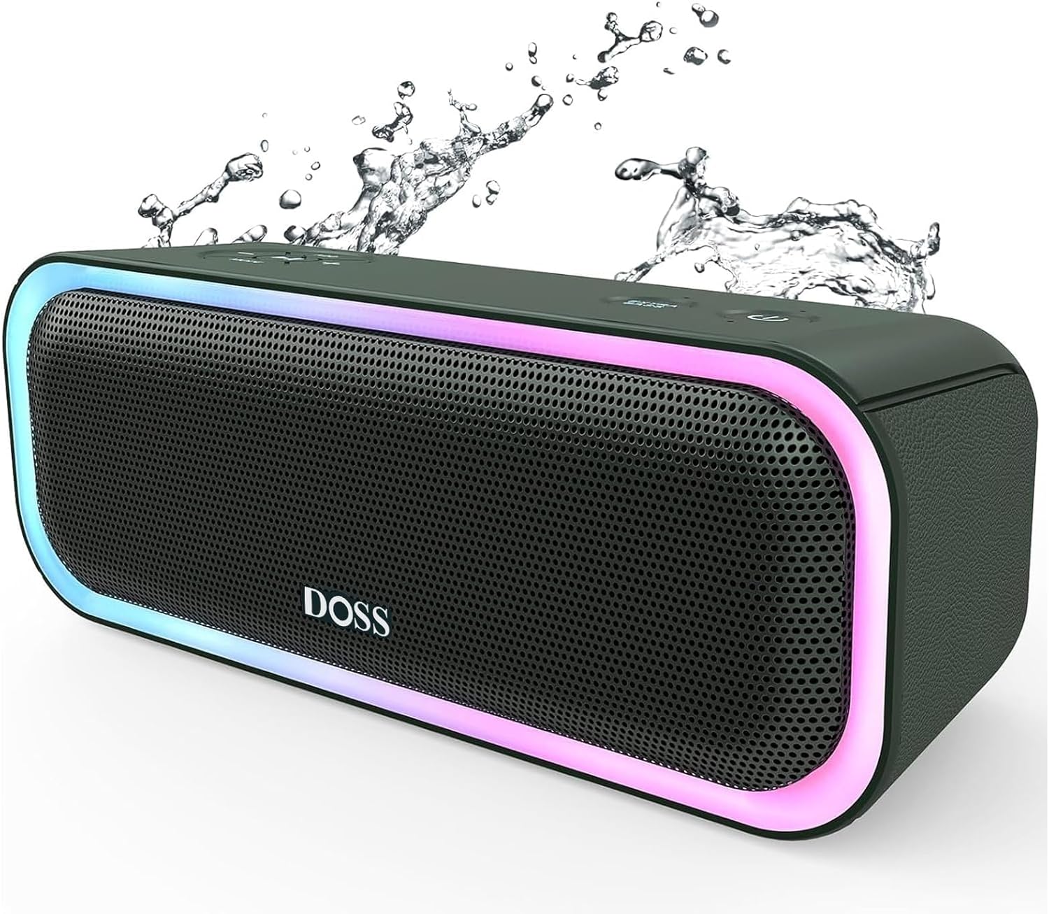 Doss SoundBox Pro: 20W Stereo Sound, Extra Bass, Waterproof, TWS, Lights - Cypress Green