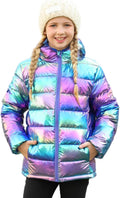 Girls Winter Puffer Coat Packable Hooded Jacket - Lightweight Warmth