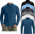Mens Mock Turtleneck Long Sleeve Shirts 6-Pack - Lightweight Layering