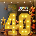 3FT Marquee Numbers 40 - Marquee Light Up Numbers for 40th Parties