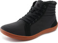 WHITIN Men's Wide Winter Barefoot Shoes - Warm Hi-top Minimalist