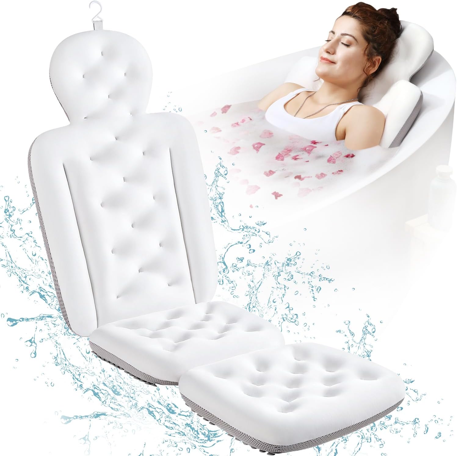 Full Body Bath Pillow for Bathtub with Luxury Support Cushion