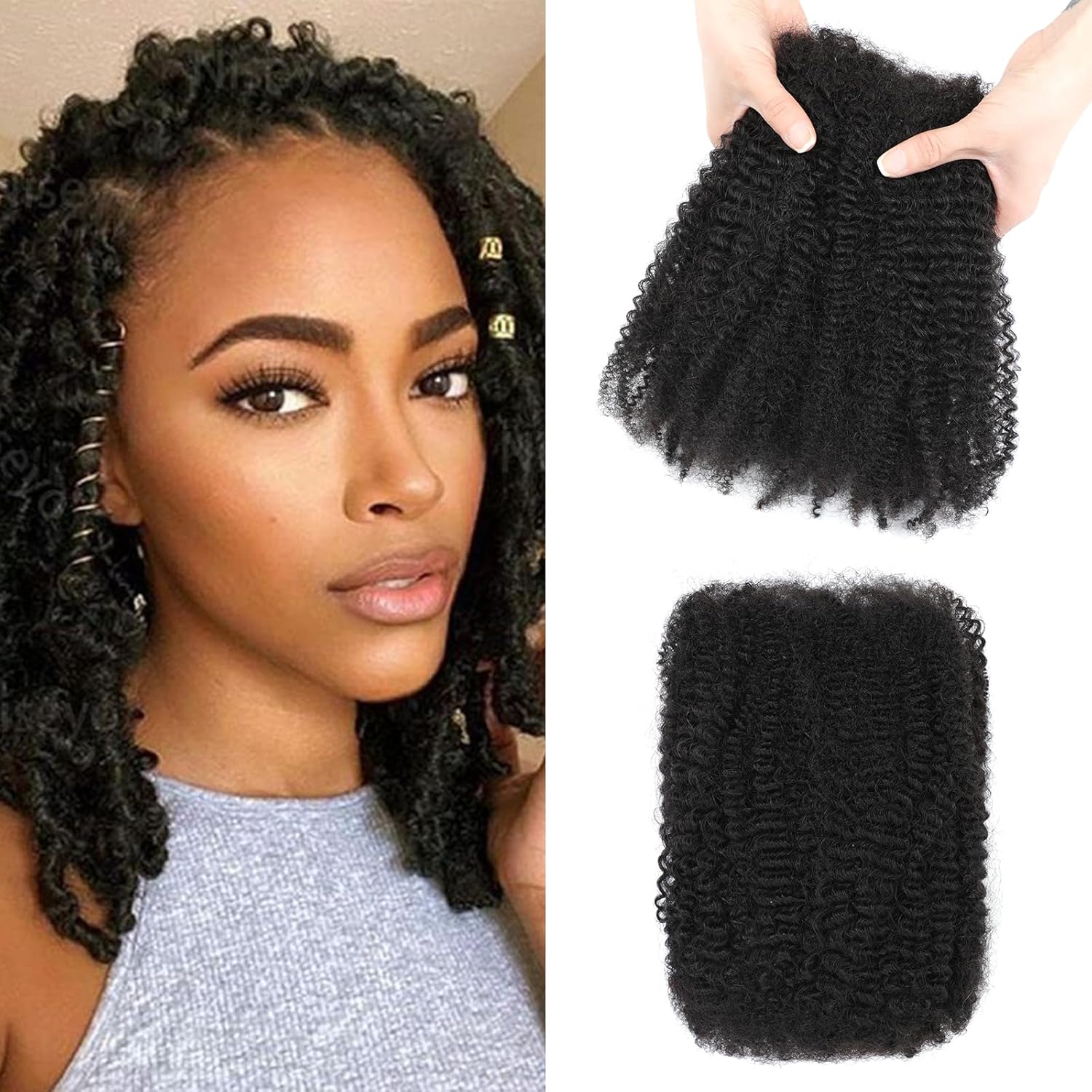Afro Kinkys Bulk Human Hair for Dreadlocks and Twists