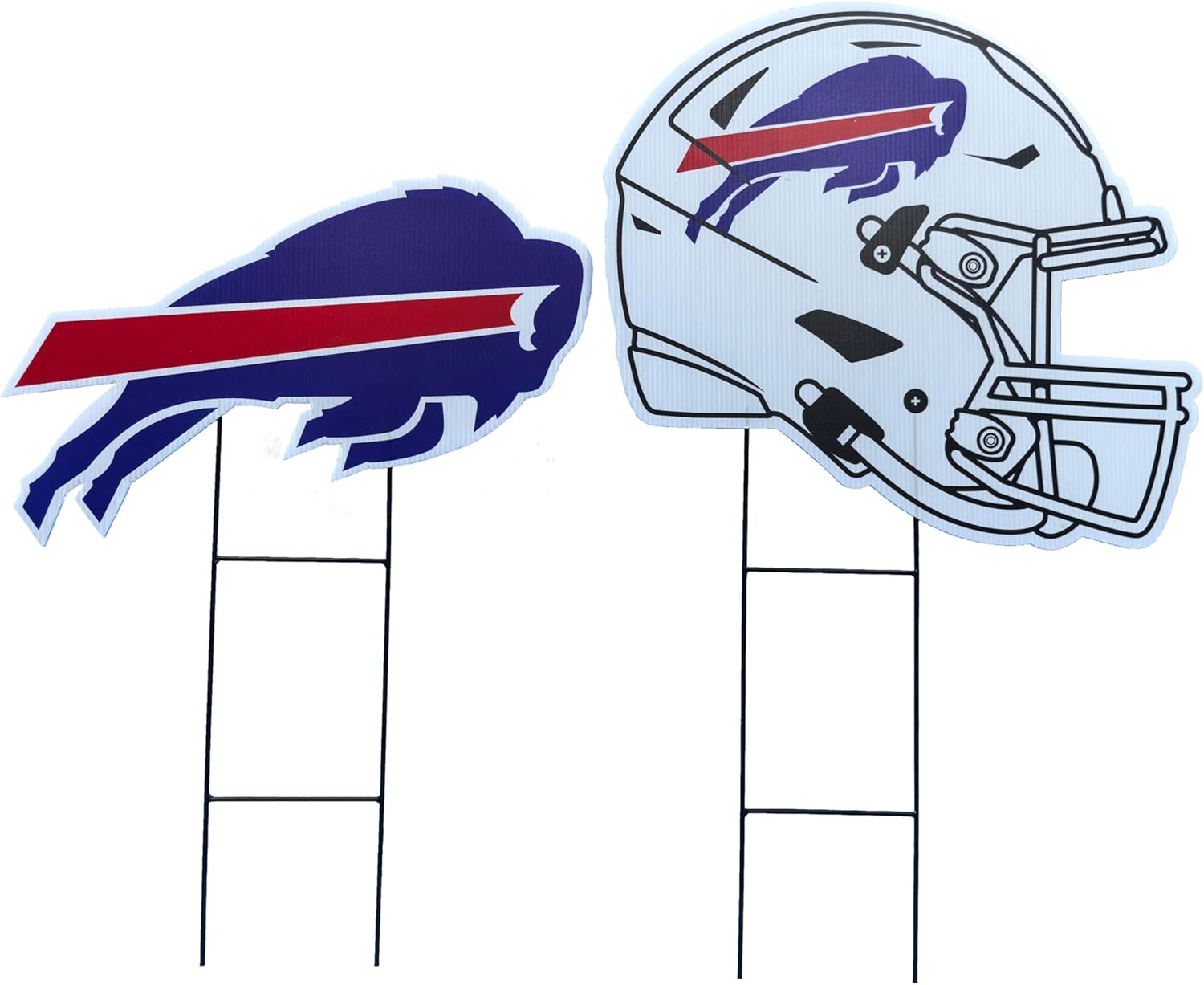 NFL Logo & Helmet 2 Pack Yard Sign Set for Buffalo Bills Fans