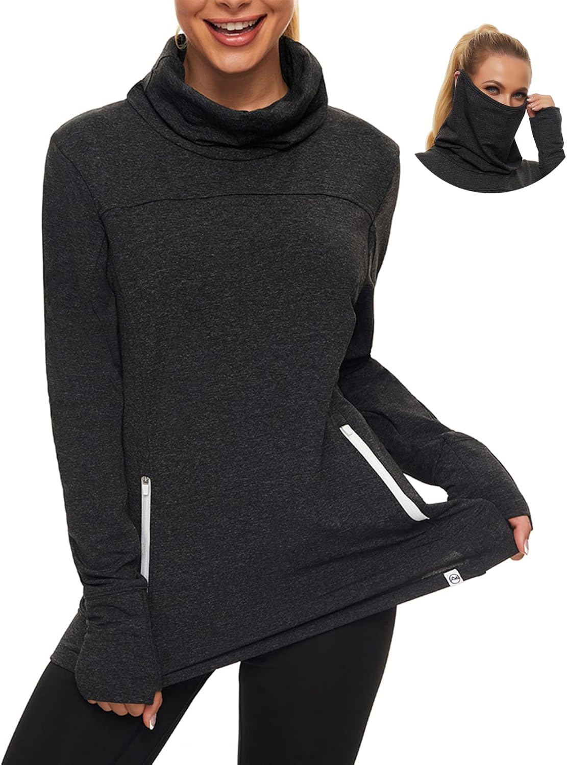 Soneven Women's Running Fleece Sweatshirt with Thumb Holes