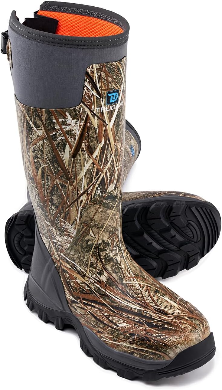 Trudave Hunting Boots for Men - Waterproof Rubber Camo Boots