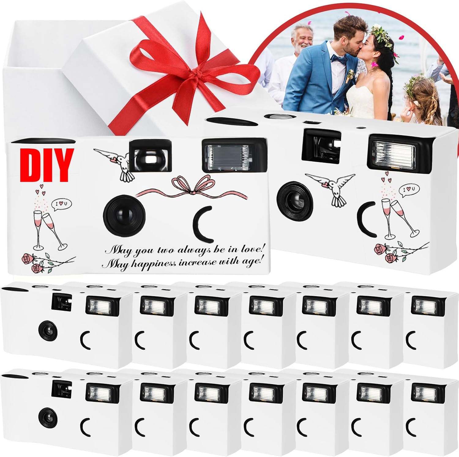 Kanayu 14-pack Disposable Cameras - Bright Flash for Memorable Events