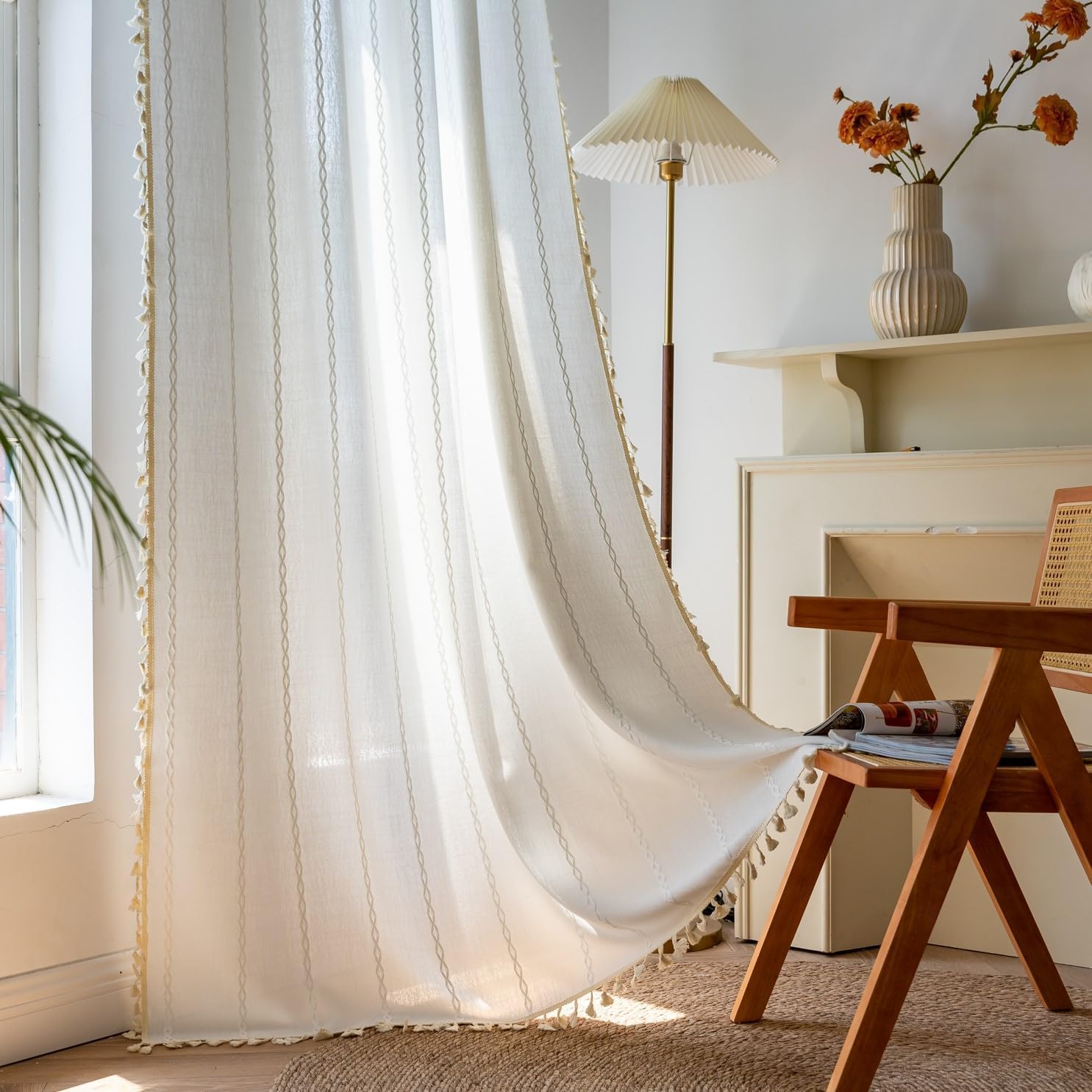 Sutuo Home Bohemian Curtains for Vintage Country Decor