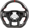 Carbon Fiber Steering Wheel for F-150 2015 2020 - D-Shaped Flat-Bottom